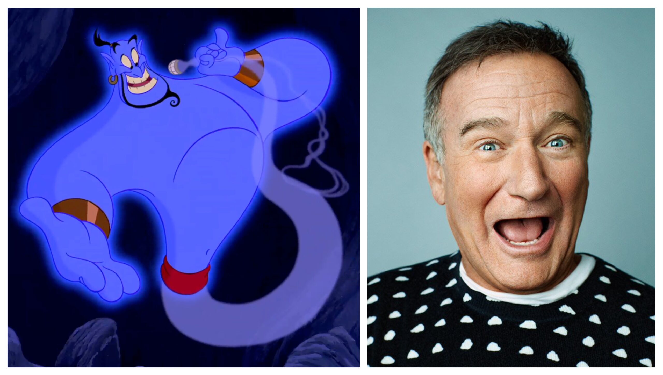Genie in Aladdin (Left) and Robin Williams (Right)