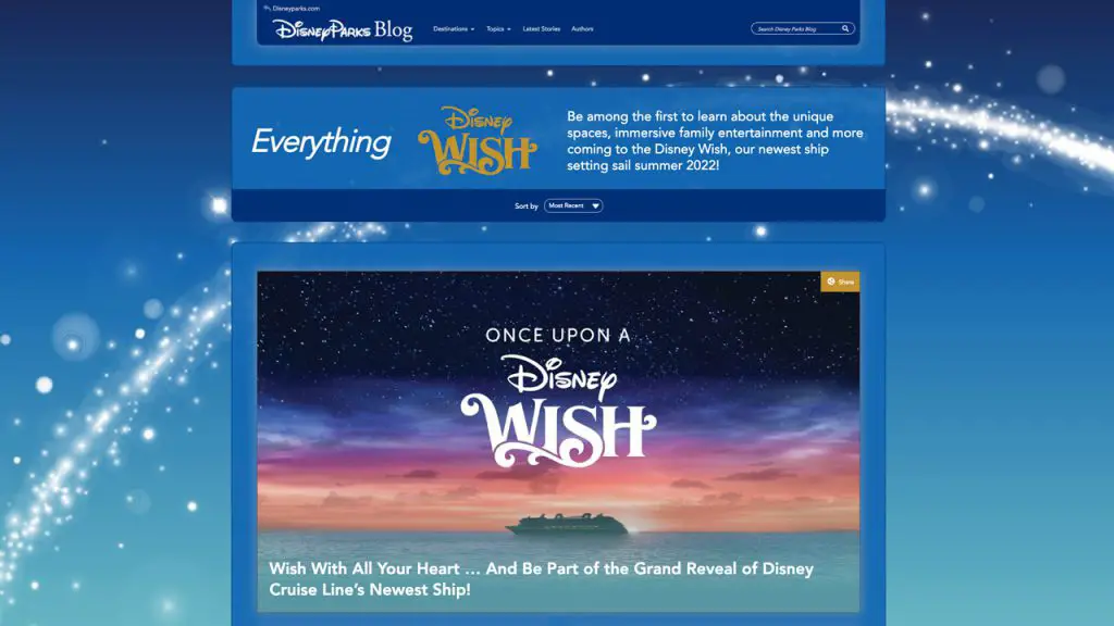 Disney Cruise Line’s Disney Wish Has It’s Own Website!