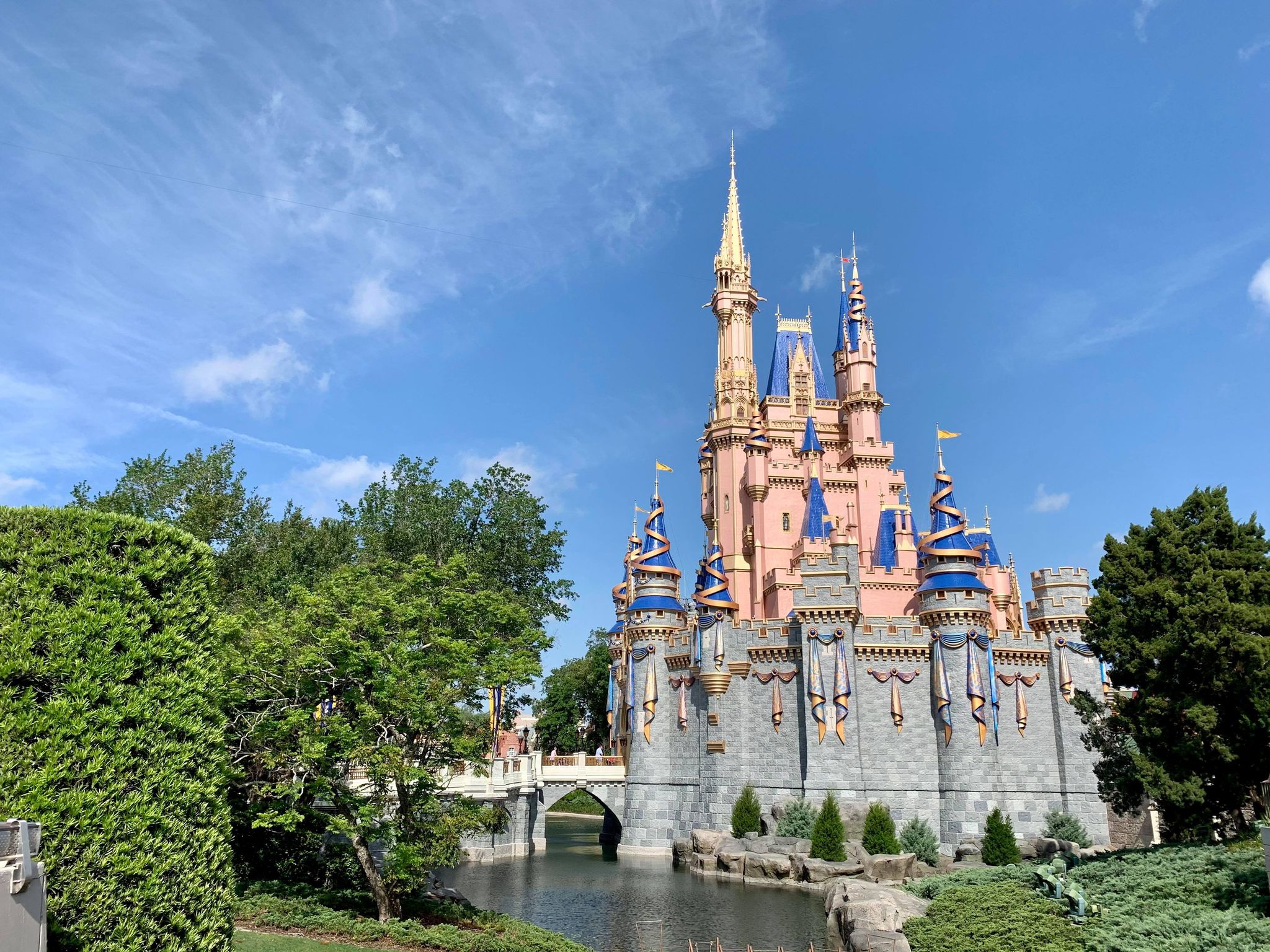 Cinderella Castle Moat being refilled as work completes
