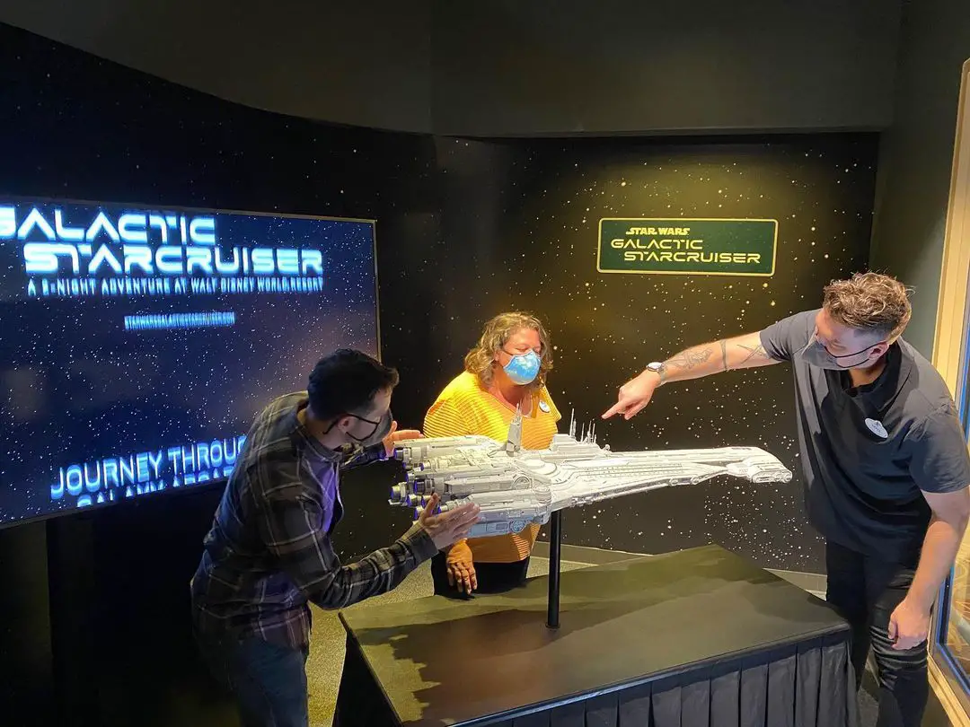 Star Wars: Galactic Starcruiser Halcyon ship on display in Hollywood Studios