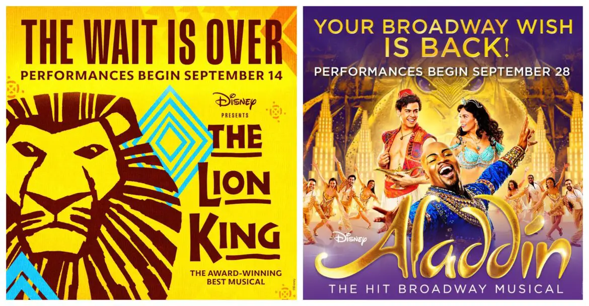 Hamilton, Lion King and Aladdin Returning to Broadway in September 2021