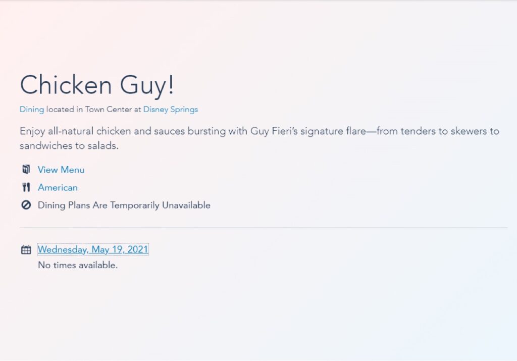 Chicken Guy closing briefly on Wednesday and Thursday in Disney Springs