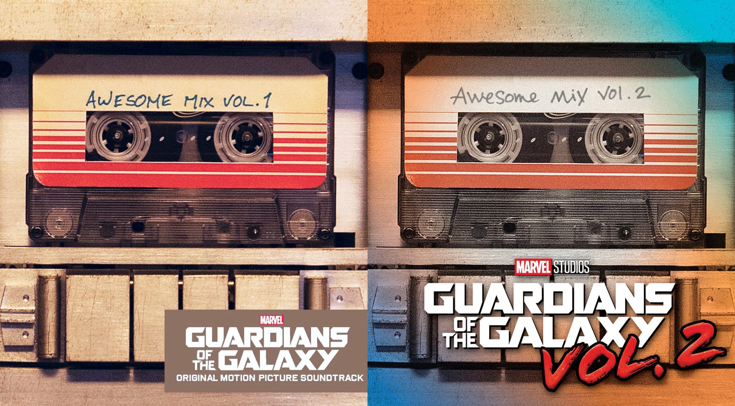 Awesome Mix Vol 1 and 2 covers