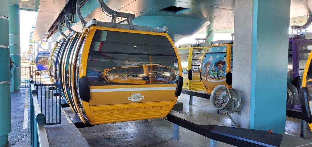 Multiple parties now being boarded on Disney's Skyliner