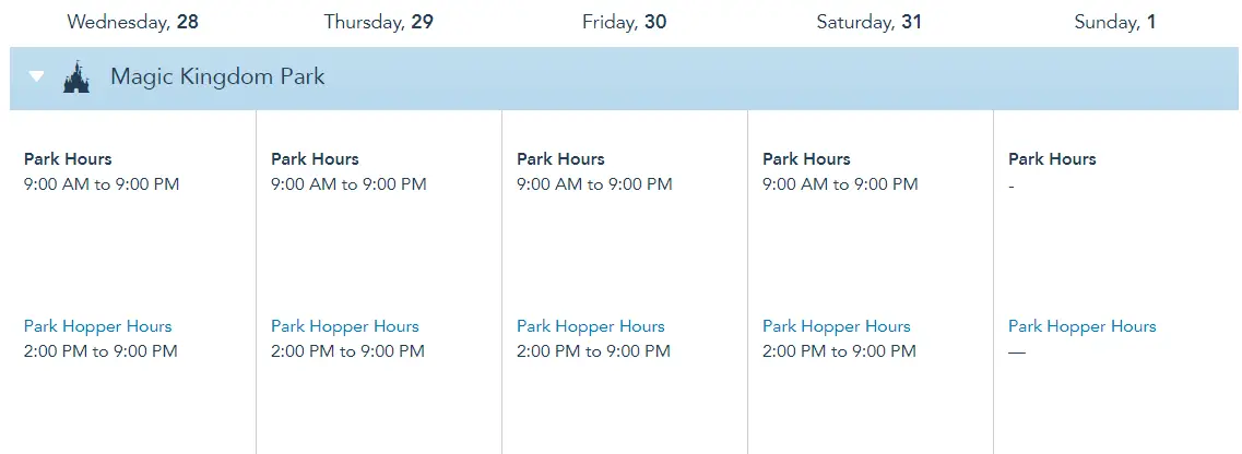Disney World Park Hours revealed through July 31st