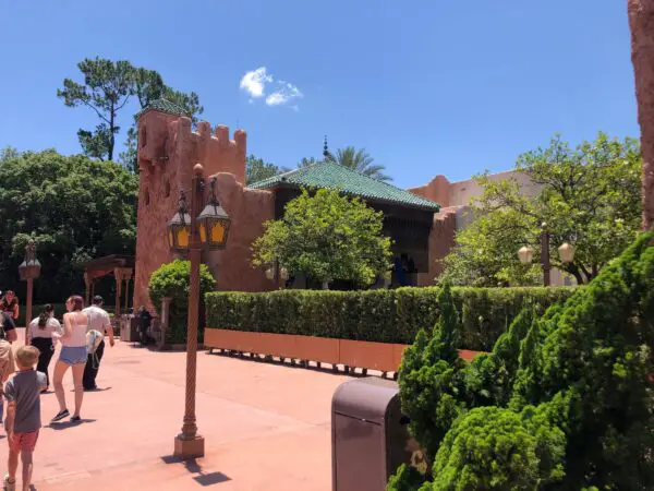 Barriers up in Morocco pavilion at EPCOT
