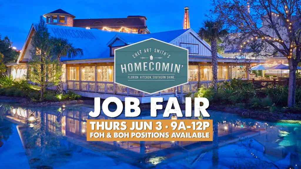Homecomin' in Disney Springs is hosting a job fair this Thursday!