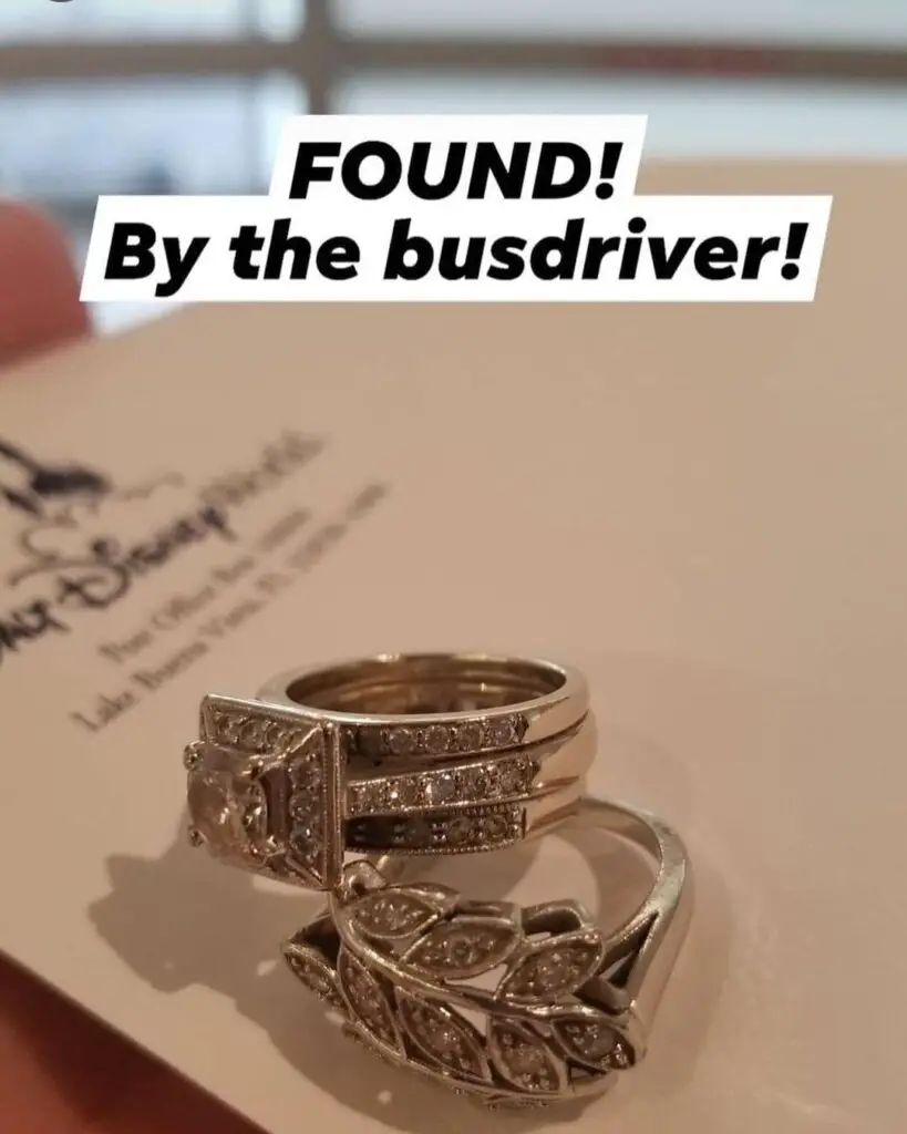 Disney bus driver returns lost wedding rings
