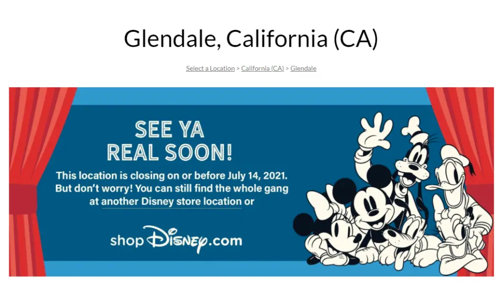 First-Ever Disney Store is closing