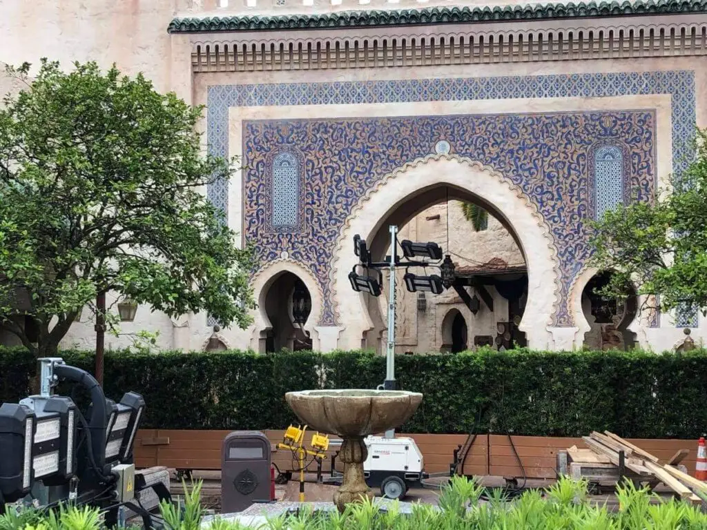 Work continues on new courtyard in Epcot's Morocco Pavilion