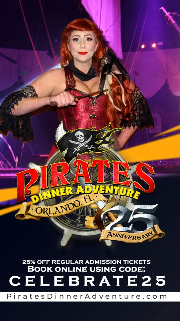 Kick-off your summer travel adventure with 25% off from Pirates Dinner Adventure in Orlando
