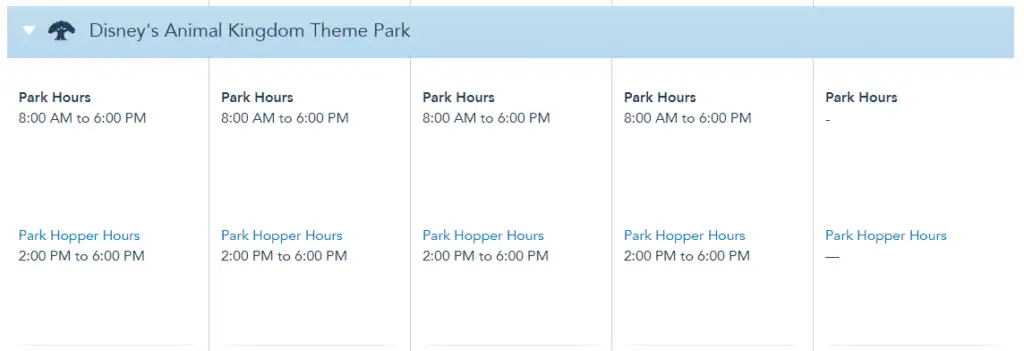Disney World Theme Park Hours released through August 28th