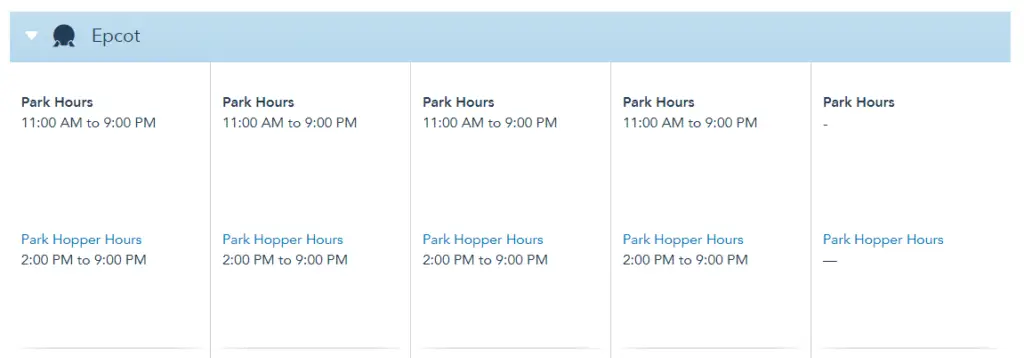 Disney World Theme Park Hours released through August 21st