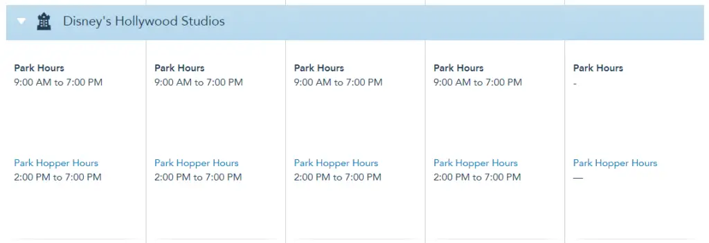Disney World Theme Park Hours released through August 21st