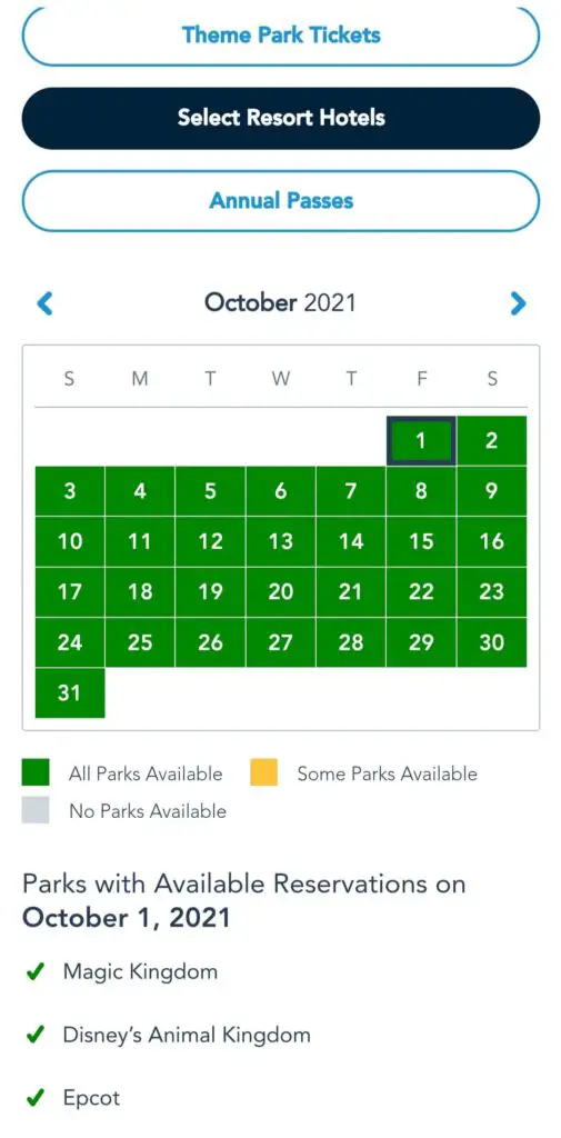 More Park passes open for October 1st for Disney World Anniversary