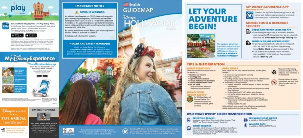 Hollywood Studios changes park map to feature guest without a face mask