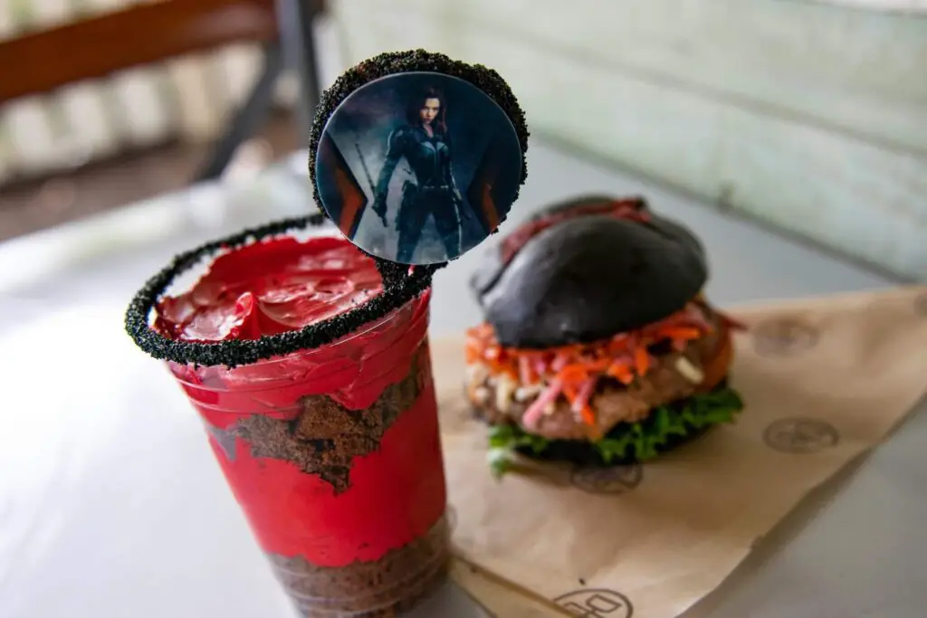 D-Luxe Burger is celebrating Black Widow with limted edition burger and dessert