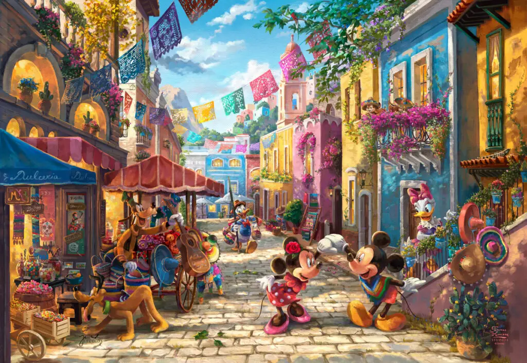 Thomas Kinkade Studios Legacy Artist Dirk Wunderlich Disney Mickey and Minnie in Mexico 