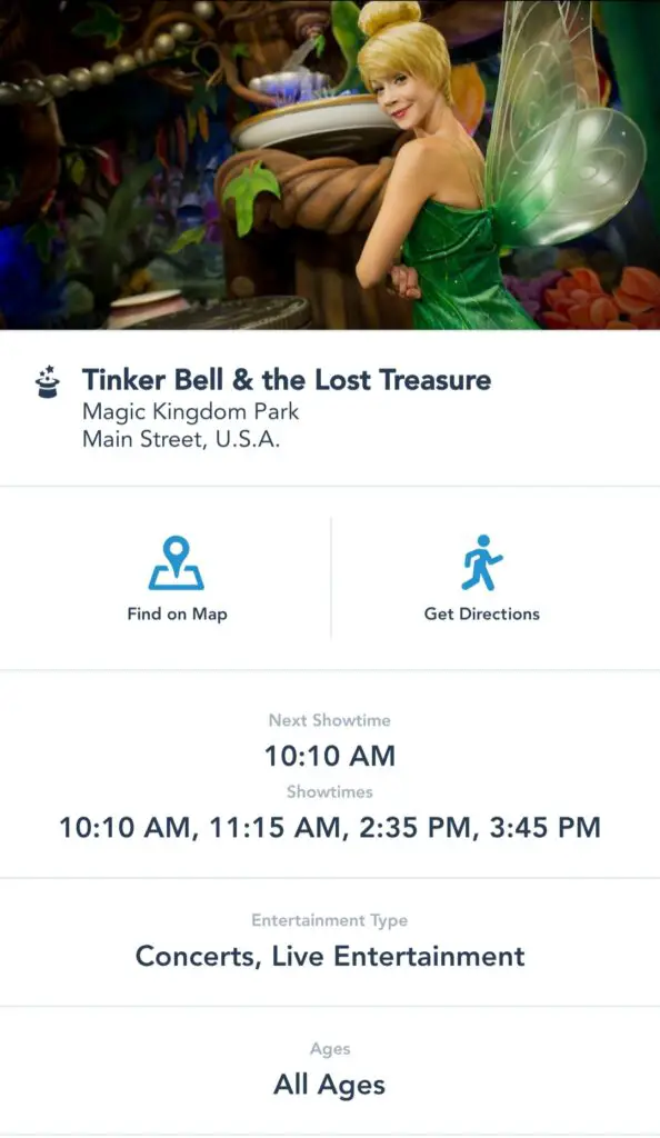 My Disney Experience App now lists Character Cavalcade Show Times