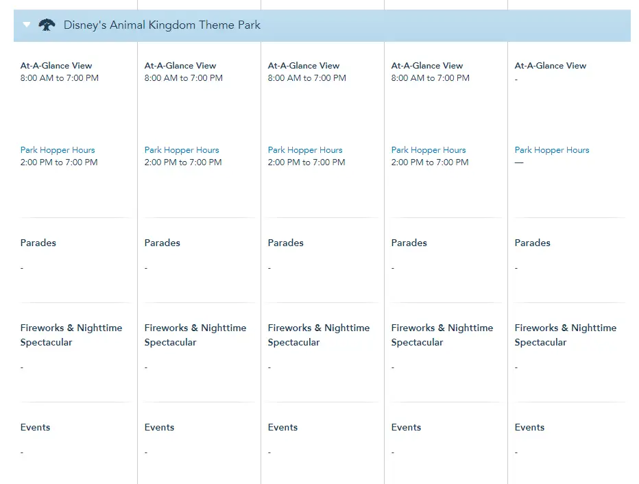Disney World Theme Park Hours Released through October 9th