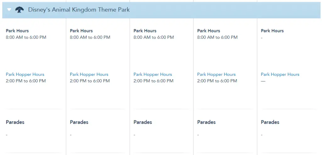 Disney World Theme Parks Hours Released through September 25th
