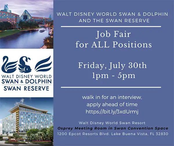 Disney's Swan & Dolphin Resort Is Hosting a Job Fair This Friday