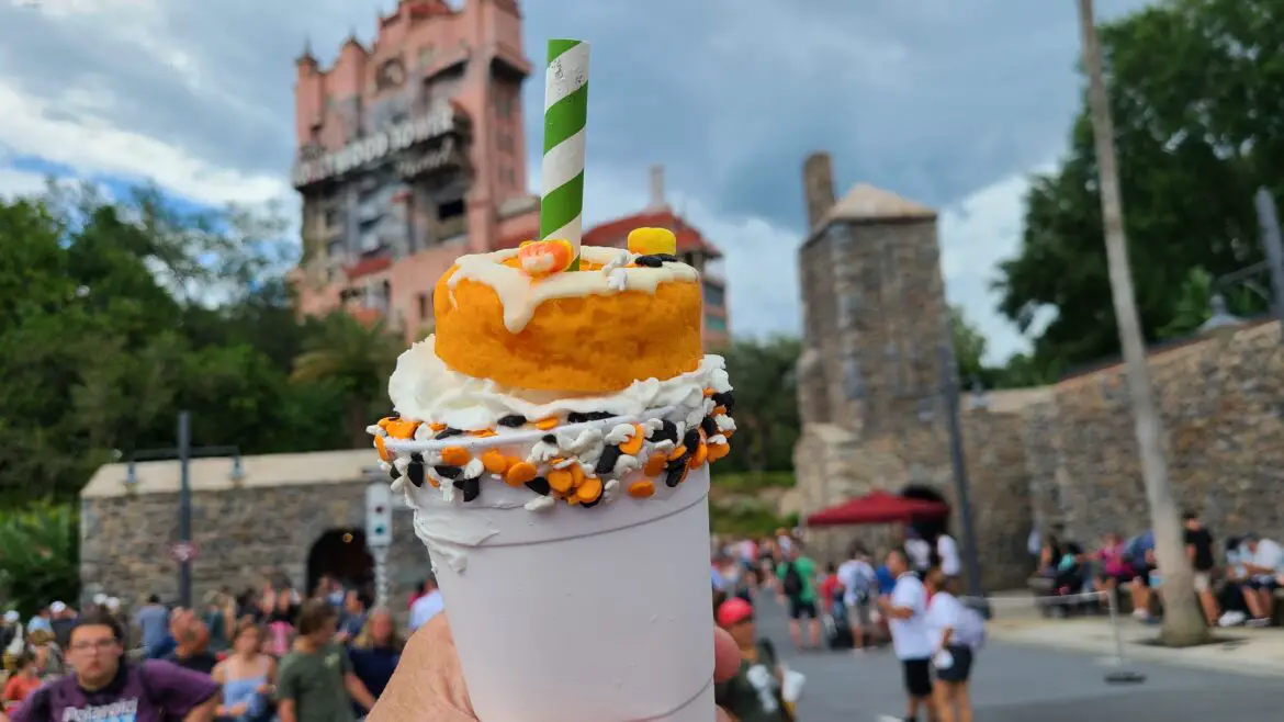 Halloween Candy Corn Cake Shake from Hollywood Scoops