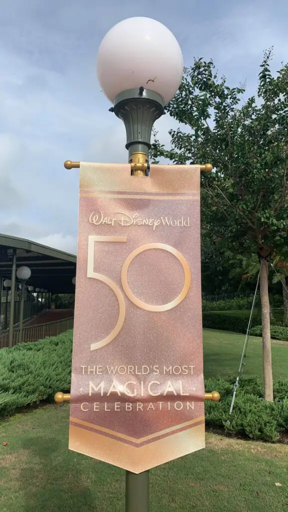 New Disney World 50th Anniversary Banners installed in the Magic Kingdom