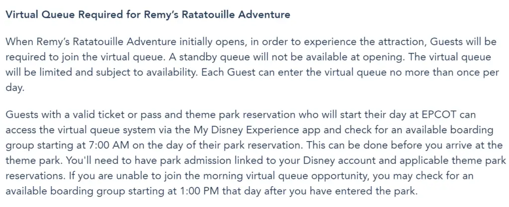 Remy’s Ratatouille Adventure will use Virtual Queue like Rise of the Resistance