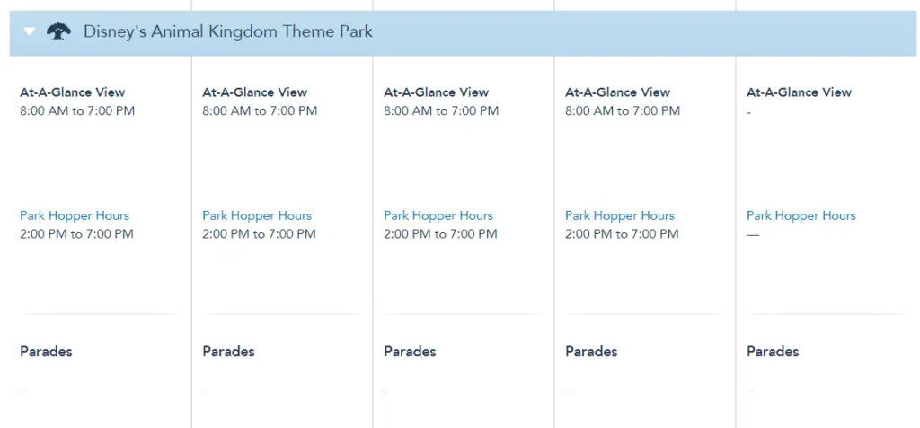 Disney World Theme Park hours released through the end of October