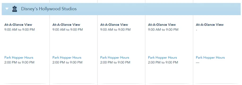 Disney World Theme Park Hours released through October 30th