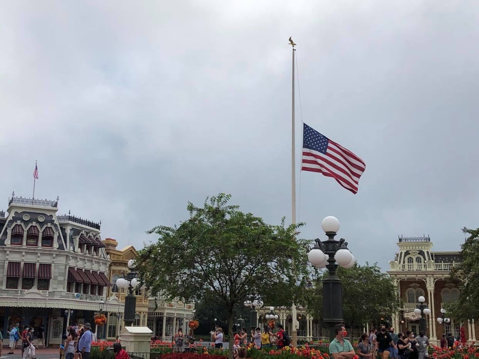 Flags hung at Half Staff at Walt Disney World