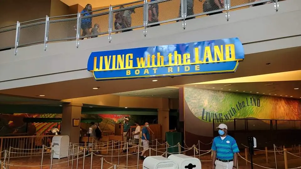 Epcot’s Living with the Land “Merry and Bright Nights” Holiday Overlay being installed