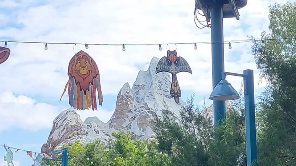 Character Kites hung in preparation for Disney’s Kite Tails