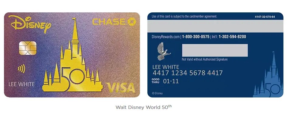 Upgrade to Disney Visa's newest card design celebrating the 50th Anniversary of Walt Disney World