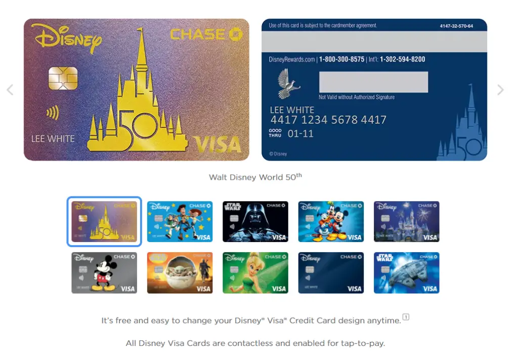 Upgrade to Disney Visa's newest card design celebrating the 50th Anniversary of Walt Disney World