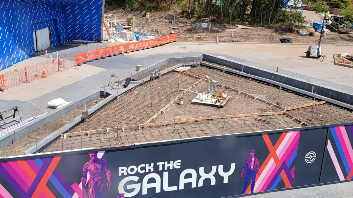 Work begins on sidewalk and landscaping for Guardians of the Galaxy Cosmic Rewind