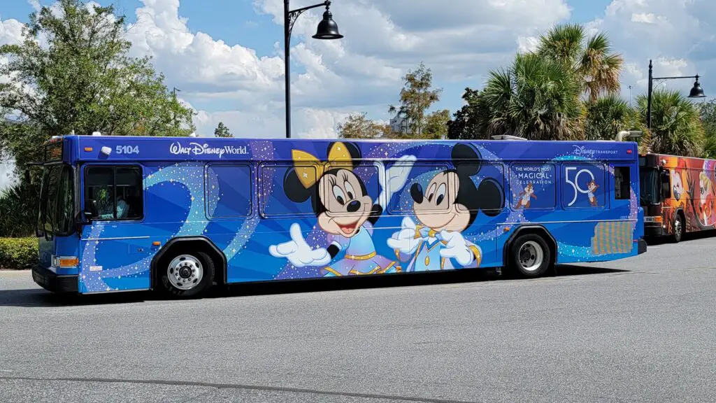 Disney World 50th Anniversary Bus spotted at Walt Disney World