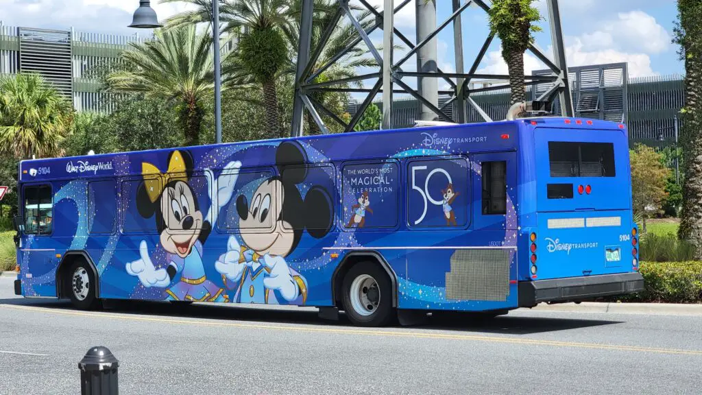 Disney World 50th Anniversary Bus spotted at Walt Disney World
