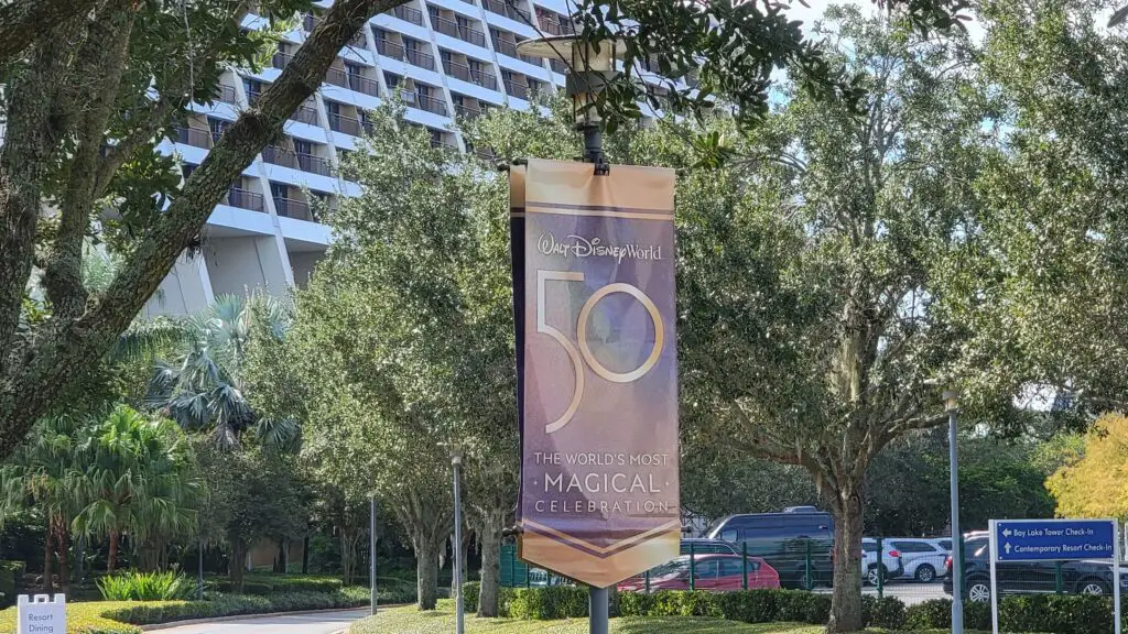 50th Anniversary Banners starting to show up at Disney World Resorts