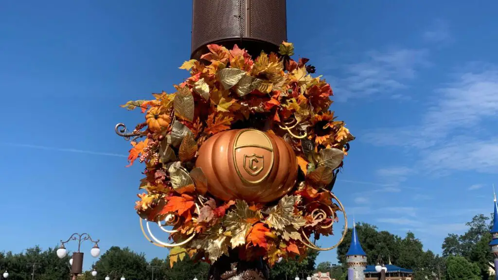 New Cinderella Carriage Pumpkin Wreaths now on display in the Magic Kingdom