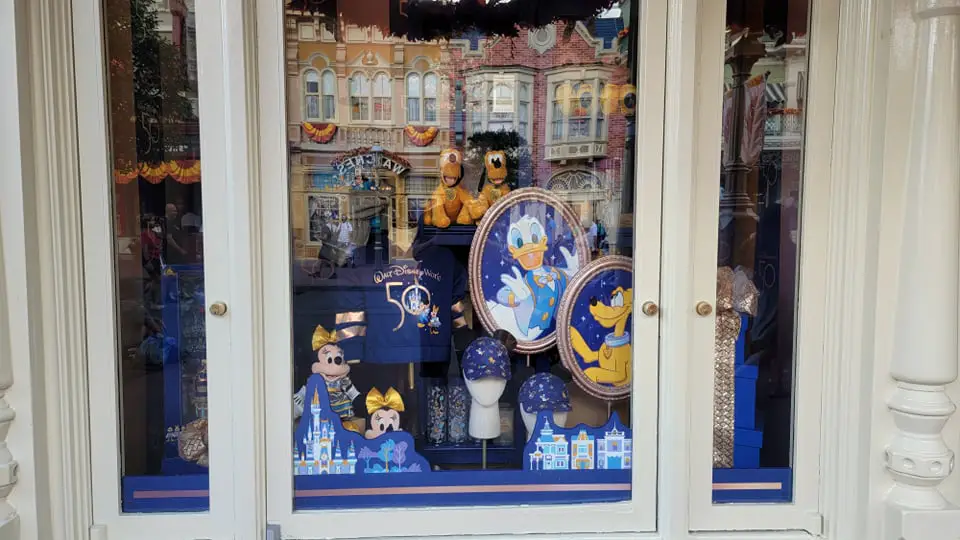 Disney World 50th Anniversary Window Displays Now at the Magic Kingdom