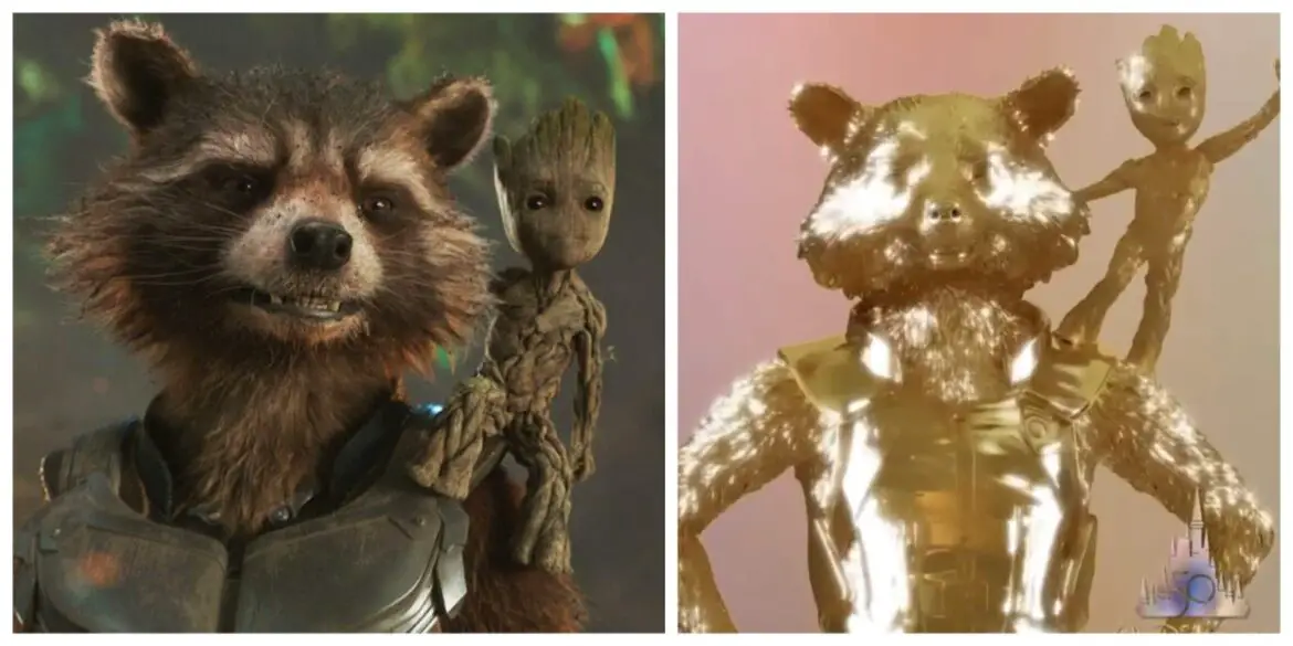 Rocket & Groot Join Disney Fab 50 Character Statues at EPCOT