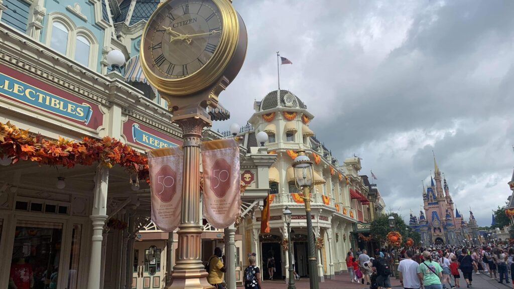 Golden Lampposts installed in the Magic Kingdom for Disney World's 50th