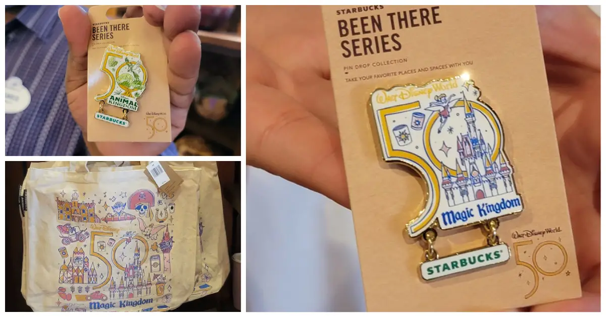 Walt Disney World 50th Anniversary Starbucks Pin Set - Disney Pins