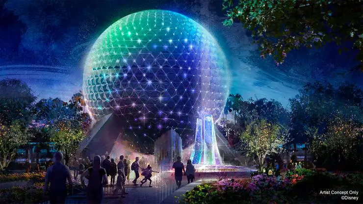First look at new Spaceship Earth 'Beacons of Magic' Lighting in Epcot