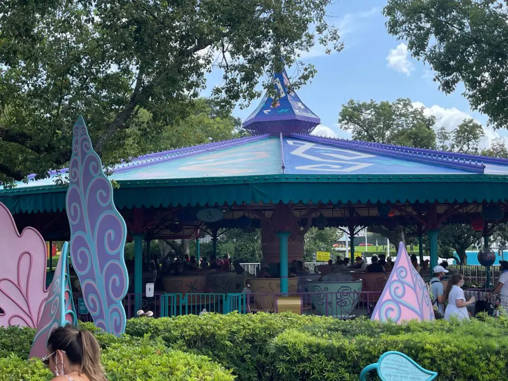 Painting Continues on Mad Tea Party for Walt Disney World's 50th