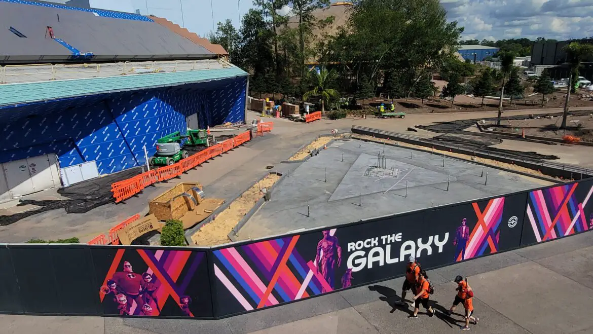 Entrance to Guardians of the Galaxy Cosmic Rewind almost complete