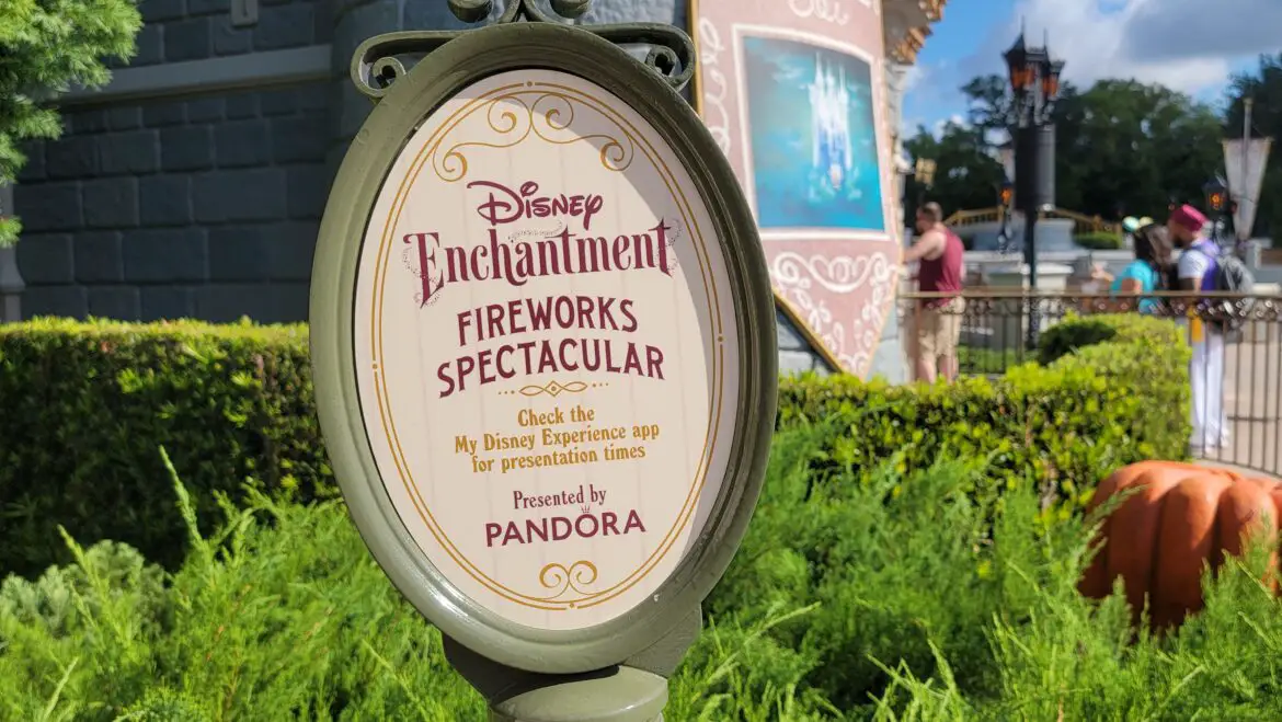 Sign for Disney Enchantment now replaces Happily Ever After in the Magic Kingdom
