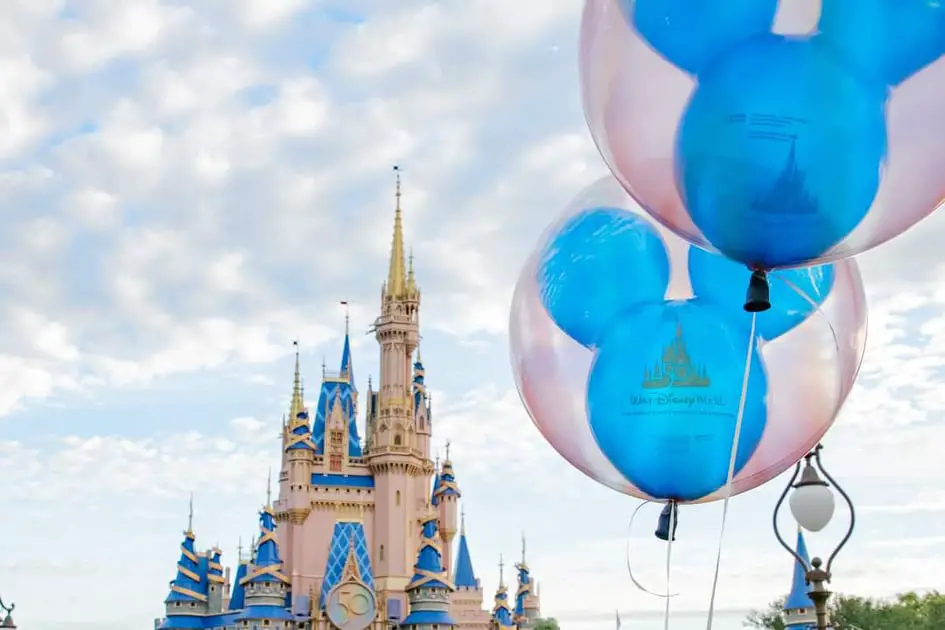 Disney World 50th Anniversary Balloon sails into the Magic Kingdom